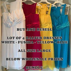 Lot of 4 Halter Cocktail Dresses LARGE Bundle SALE